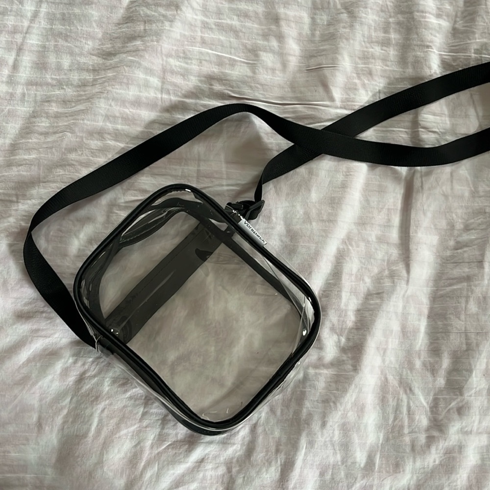 Transparent Crossbody Bag with Black Trim